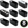 image:imagemDesign Plastic Bathroom Bin with Handles  Storage Organizer for Vanity Countertop  Hold Soap Body Wash Shampoo Lotion Conditioner Hand Towels  Aura Collection  8 Pack  16 Long Black