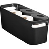 image:imagemDesign Plastic Bathroom Bin with Handles  Storage Organizer for Vanity Countertop  Hold Soap Body Wash Shampoo Lotion Conditioner Hand Towels  Aura Collection  8 Pack  16 Long Black