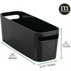 image:imagemDesign Plastic Bathroom Bin with Handles  Storage Organizer for Vanity Countertop  Hold Soap Body Wash Shampoo Lotion Conditioner Hand Towels  Aura Collection  8 Pack  16 Long Black