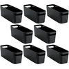 image:imagemDesign Plastic Bathroom Bin with Handles  Storage Organizer for Vanity Countertop  Hold Soap Body Wash Shampoo Lotion Conditioner Hand Towels  Aura Collection  8 Pack  16 Long Black