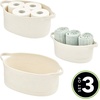 image:imagemDesign Rustic Casual Woven Cotton Rope Bathroom Basket with Handles  Storage Organizer Set for Countertop Floor Closet or Vanity  Holds Toilet Paper Towels or Magazines  Set of 3 White