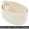 image:imagemDesign Rustic Casual Woven Cotton Rope Bathroom Basket with Handles  Storage Organizer Set for Countertop Floor Closet or Vanity  Holds Toilet Paper Towels or Magazines  Set of 3 White
