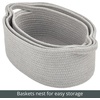 image:imagemDesign Rustic Casual Woven Cotton Rope Bathroom Basket with Handles  Storage Organizer Set for Countertop Floor Closet or Vanity  Holds Toilet Paper Towels or Magazines  Set of 3 Gray