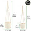 image:imagemDesign Rustic Casual Woven Cotton Rope Hanging Indoor Planter Baskets with Knotted Loop Handle  Bohemian Holder for Flowers Plants Greenery Succulents Vases and Pots  Set of 2  White