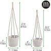 image:imagemDesign Rustic Casual Woven Cotton Rope Hanging Indoor Planter Baskets with Knotted Loop Handle  Bohemian Holder for Flowers Plants Greenery Succulents Vases and Pots  Set of 2  Dark Gray