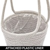 image:imagemDesign Rustic Casual Woven Cotton Rope Hanging Indoor Planter Baskets with Knotted Loop Handle  Bohemian Holder for Flowers Plants Greenery Succulents Vases and Pots  Set of 2  Dark Gray