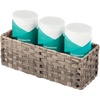 image:imagemDesign Rustic Farmhouse Woven Toilet Paper Holder Basket  Small Storage Organizer Tank Topper for Bathroom Counter or Top of Toilet  Holds 3 Rolls of Toilet Paper  TaupeTan