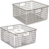 image:imagemDesign Metal Wire Bathroom Storage Basket Organizer with Handles  Organize MasterGuest Bathrooms Linen Hallway or Entryway Closets Bedroom Laundry Room Concerto Collection  2 Pack  Bronze