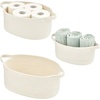 image:imagemDesign Rustic Casual Woven Cotton Rope Bathroom Basket with Handles  Storage Organizer Set for Countertop Floor Closet or Vanity  Holds Toilet Paper Towels or Magazines  Set of 3 White