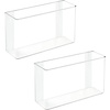 image:imagemDesign Plastic Adhesive Mount Storage Organizer Container for Kitchen or Pantry Wall Organization  Space Saving Holder for Sandwich Bags Foil  11 Wide  Ligne Collection  2 Pack  Clear11 x 35 x 65 Pack of 2