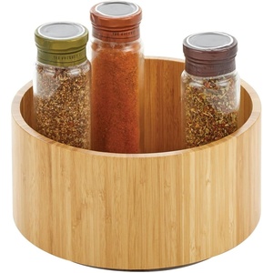 image:imagemDesign Lazy Susan Turntable Bamboo Spinner for Kitchen Cabinet Pantry Fridge Cupboards or Counter Fully Rotating Organizer for Food Spices or Condiments 115 Round Echo Collection Natural9 x 42