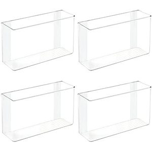 image:imagemDesign Plastic Adhesive Mount Storage Organizer Container for Kitchen or Pantry Wall Organization  Space Saving Holder for Sandwich Bags Foil  11 Wide  Ligne Collection  2 Pack  Clear11 x 35 x 65 Pack of 4