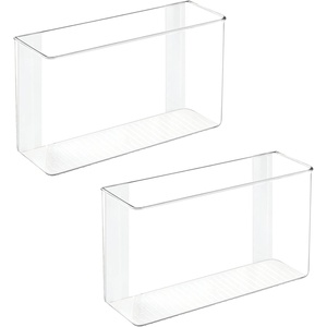 image:imagemDesign Plastic Adhesive Mount Storage Organizer Container for Kitchen or Pantry Wall Organization  Space Saving Holder for Sandwich Bags Foil  11 Wide  Ligne Collection  2 Pack  Clear11 x 35 x 65 Pack of 2