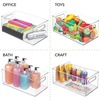 image:imagemDesign Plastic Long Stackable Storage Organizer Container Organization Bin wHandles for Kitchen Pantry Fridge Freezer Cabinet Perfect to Hold Breast Milk  Ligne Collection  Clear145 x 8 x 6 Pack of 1