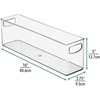 image:imagemDesign Plastic Long Stackable Storage Organizer Container Organization Bin wHandles for Kitchen Pantry Fridge Freezer Cabinet Perfect to Hold Breast Milk  Ligne Collection  Clear10 x 4 x 3 Pack of 4