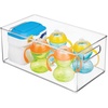 image:imagemDesign Plastic Long Stackable Storage Organizer Container Organization Bin wHandles for Kitchen Pantry Fridge Freezer Cabinet Perfect to Hold Breast Milk  Ligne Collection  Clear145 x 8 x 6 Pack of 1