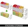 image:imagemDesign Plastic Long Stackable Storage Organizer Container Organization Bin wHandles for Kitchen Pantry Fridge Freezer Cabinet Perfect to Hold Breast Milk  Ligne Collection  Clear10 x 4 x 3 Pack of 4