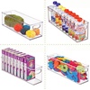 image:imagemDesign Plastic Long Stackable Storage Organizer Container Organization Bin wHandles for Kitchen Pantry Fridge Freezer Cabinet Perfect to Hold Breast Milk  Ligne Collection  Clear10 x 4 x 3 Pack of 4