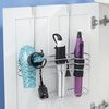 image:imagemDesign Metal Bathroom Over Cabinet Door Hair Care amp Styling Tool Organizer Holder Vanity Storage for Hair Dryer Flat Irons Curling Wands Hair Straighteners  3 Sections Heat Safe  ChromeChrome