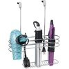 image:imagemDesign Metal Bathroom Over Cabinet Door Hair Care amp Styling Tool Organizer Holder Vanity Storage for Hair Dryer Flat Irons Curling Wands Hair Straighteners  3 Sections Heat Safe  ChromeChrome