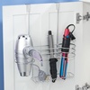 image:imagemDesign Metal Bathroom Over Cabinet Door Hair Care amp Styling Tool Organizer Holder Vanity Storage for Hair Dryer Flat Irons Curling Wands Hair Straighteners  3 Sections Heat Safe  ChromeChrome