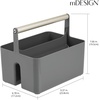 image:imagemDesign Plastic Shower Caddy Storage Organizer Utility Tote Divided Basket Bin  Metal Handle for Bathroom Dorm Kitchen Holds Soap Shampoo Conditioner  Aura Collection  Dark GrayMatte SatinCharcoalSatin
