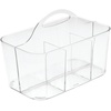 image:imagemDesign Small Plastic ShowerBath Storage Organizer Caddy Tote with Handle for Dorm Shelf Cabinet  Hold Soap Shampoo Conditioner Combs Brushes Lumiere Collection ClearClear