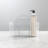 image:imagemDesign Small Plastic ShowerBath Storage Organizer Caddy Tote with Handle for Dorm Shelf Cabinet  Hold Soap Shampoo Conditioner Combs Brushes Lumiere Collection ClearClear