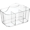 image:imagemDesign Small Plastic ShowerBath Storage Organizer Caddy Tote with Handle for Dorm Shelf Cabinet  Hold Soap Shampoo Conditioner Combs Brushes Lumiere Collection ClearClear