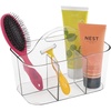 image:imagemDesign Small Plastic ShowerBath Storage Organizer Caddy Tote with Handle for Dorm Shelf Cabinet  Hold Soap Shampoo Conditioner Combs Brushes Lumiere Collection ClearClear