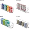 image:imagemDesign Plastic Long Stackable Storage Organizer Container Organization Bin wHandles for Kitchen Pantry Fridge Freezer Cabinet Perfect to Hold Breast Milk  Ligne Collection  2 Pack Clear