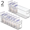 image:imagemDesign Plastic Long Stackable Storage Organizer Container Organization Bin wHandles for Kitchen Pantry Fridge Freezer Cabinet Perfect to Hold Breast Milk  Ligne Collection  2 Pack Clear