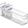 image:imagemDesign Plastic Long Stackable Storage Organizer Container Organization Bin wHandles for Kitchen Pantry Fridge Freezer Cabinet Perfect to Hold Breast Milk  Ligne Collection  2 Pack Clear