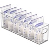 image:imagemDesign Plastic Long Stackable Storage Organizer Container Organization Bin wHandles for Kitchen Pantry Fridge Freezer Cabinet Perfect to Hold Breast Milk  Ligne Collection  2 Pack Clear