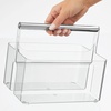 image:imagemDesign Plastic Shower Caddy Storage Organizer Utility Tote Divided Basket Bin  Metal Handle for Bathroom Dorm Kitchen Holds Soap Shampoo Conditioner  Aura Collection  BlackBrushed ChromeClearChrome
