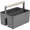 image:imagemDesign Plastic Shower Caddy Storage Organizer Utility Tote Divided Basket Bin  Metal Handle for Bathroom Dorm Kitchen Holds Soap Shampoo Conditioner  Aura Collection  BlackBrushed ChromeCharcoalSatin