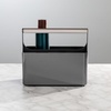 image:imagemDesign Plastic Shower Caddy Storage Organizer Utility Tote Divided Basket Bin  Metal Handle for Bathroom Dorm Kitchen Holds Soap Shampoo Conditioner  Aura Collection  BlackBrushed ChromeCharcoalSatin