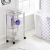 image:imagemDesign Plastic Shower Caddy Storage Organizer Utility Tote Divided Basket Bin  Metal Handle for Bathroom Dorm Kitchen Holds Soap Shampoo Conditioner  Aura Collection  BlackBrushed ChromeClearChrome