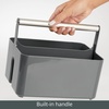 image:imagemDesign Plastic Shower Caddy Storage Organizer Utility Tote Divided Basket Bin  Metal Handle for Bathroom Dorm Kitchen Holds Soap Shampoo Conditioner  Aura Collection  BlackBrushed ChromeCharcoalSatin