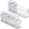 image:imagemDesign Plastic Long Stackable Storage Organizer Container Organization Bin wHandles for Kitchen Pantry Fridge Freezer Cabinet Perfect to Hold Breast Milk  Ligne Collection  2 Pack Clear