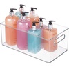 image:imagemDesign Plastic Bathroom Storage Container Bins w Handles  Closet Cabinet Vanity Cupboard Shelf Organization Hair Tools Accessory Organizer  Ligne Collection Clear 10x6x3 Pack of 1146 x 81 x 6 Pack of 4
