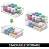 image:imagemDesign Plastic Bathroom Storage Container Bins w Handles  Closet Cabinet Vanity Cupboard Shelf Organization Hair Tools Accessory Organizer  Ligne Collection Clear 10x6x3 Pack of 110 x 6 x 3 Pack of 1