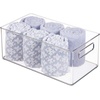 image:imagemDesign Plastic Bathroom Storage Container Bins w Handles  Closet Cabinet Vanity Cupboard Shelf Organization Hair Tools Accessory Organizer  Ligne Collection Clear 10x6x3 Pack of 1146 x 81 x 6 Pack of 4