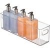 image:imagemDesign Plastic Bathroom Storage Container Bins w Handles  Closet Cabinet Vanity Cupboard Shelf Organization Hair Tools Accessory Organizer  Ligne Collection Clear 10x6x3 Pack of 15 x 375 x 16 Pack of 8