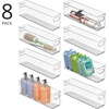 image:imagemDesign Plastic Bathroom Storage Container Bins w Handles  Closet Cabinet Vanity Cupboard Shelf Organization Hair Tools Accessory Organizer  Ligne Collection Clear 10x6x3 Pack of 15 x 375 x 16 Pack of 8