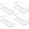image:imagemDesign Plastic Bathroom Storage Container Bins w Handles  Closet Cabinet Vanity Cupboard Shelf Organization Hair Tools Accessory Organizer  Ligne Collection Clear 10x6x3 Pack of 14 x 10 x 3 Pack of 4
