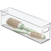 image:imagemDesign Plastic Bathroom Storage Container Bins w Handles  Closet Cabinet Vanity Cupboard Shelf Organization Hair Tools Accessory Organizer  Ligne Collection Clear 10x6x3 Pack of 15 x 375 x 16 Pack of 8
