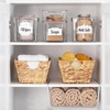 image:imagemDesign Plastic Storage Organizer Shallow Container Bin with Handles for Bathroom Kitchen Cabinet Pantry Home Organization  Holds Vitamins Supplements Makeup  Ligne Collection  4 Pack  Clear