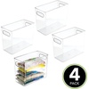 image:imagemDesign Plastic Tall Food Storage Organization Container Bin with Handles for Kitchen Pantry Cabinet FridgeFreezer Countertop  Organizer for SnacksAppliances Ligne Collection 4 Pack Clear10 x 5 x 8 Pack of 4