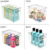 image:imagemDesign Plastic Tall Food Storage Organization Container Bin with Handles for Kitchen Pantry Cabinet FridgeFreezer Countertop  Organizer for SnacksAppliances Ligne Collection 4 Pack Clear10 x 65 x 8 Pack of 4